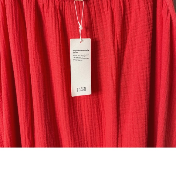 NWT Eileen Fisher Cami Dress Plus Size Lofty Gauze Watermelon Coral Sleeveless - Picture 6 of 16